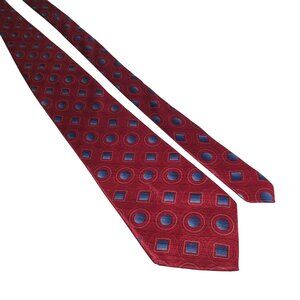 Stafford Red Blue Necktie Men Geometric Silk Power Long Tie Office Core Dad Gift